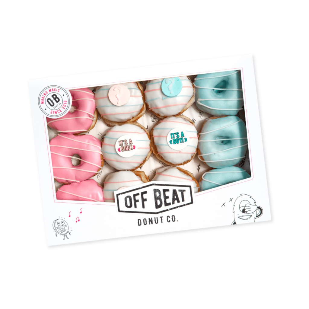 Gender reveal styled donuts