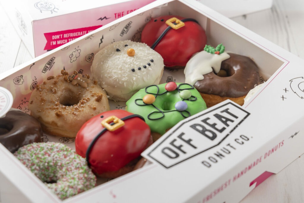 Christmas themed donuts