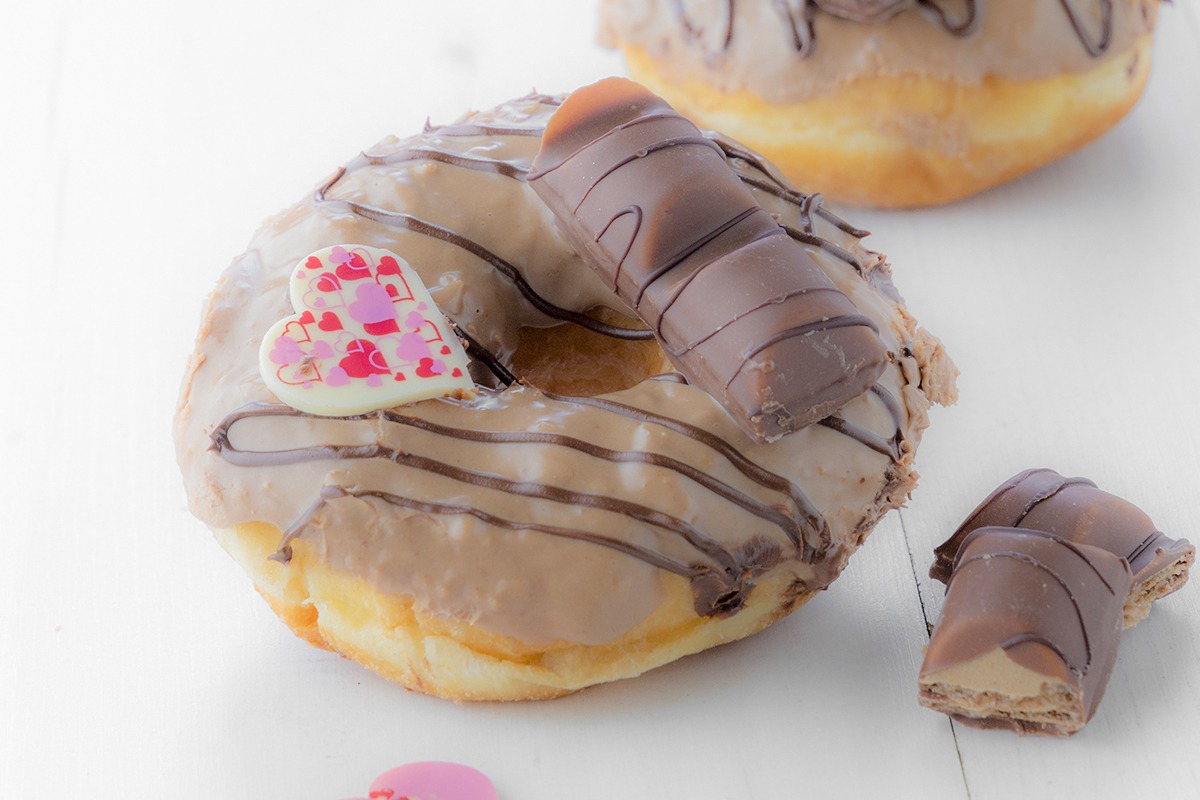 Chocolate donut with Bueno and Heart decoration