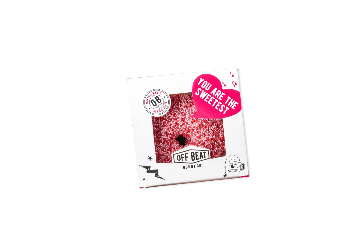Valentine themed individual donut box
