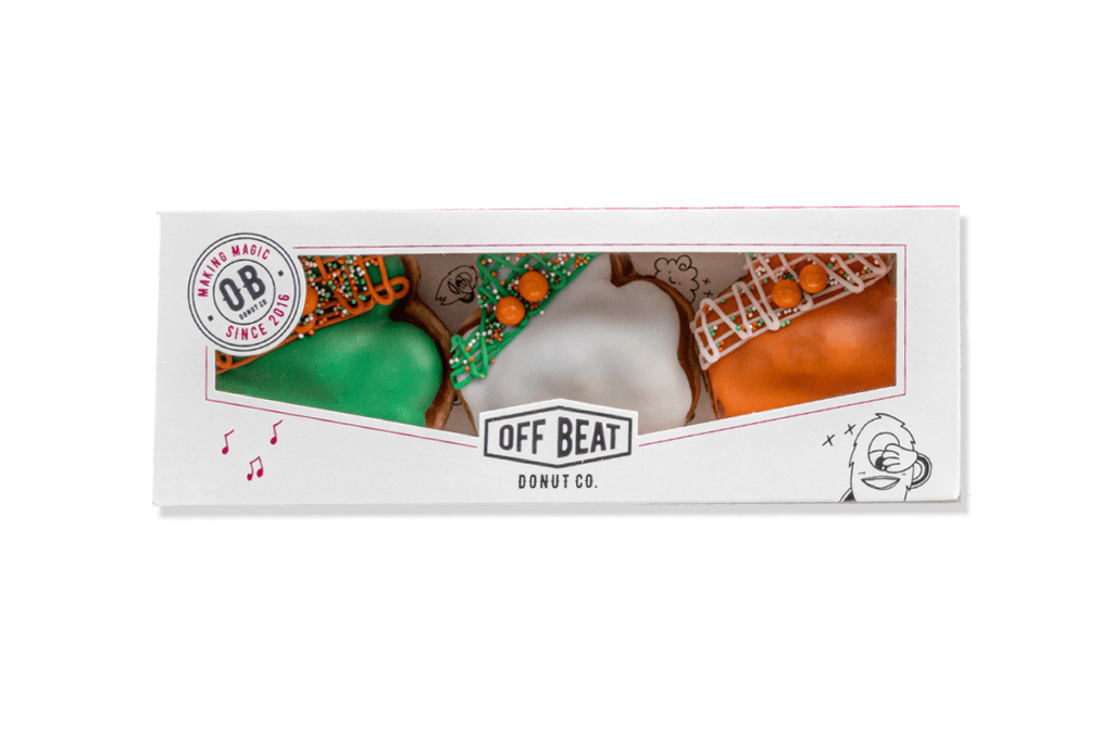 Shamrock 'n' Roll Trio themed donut box