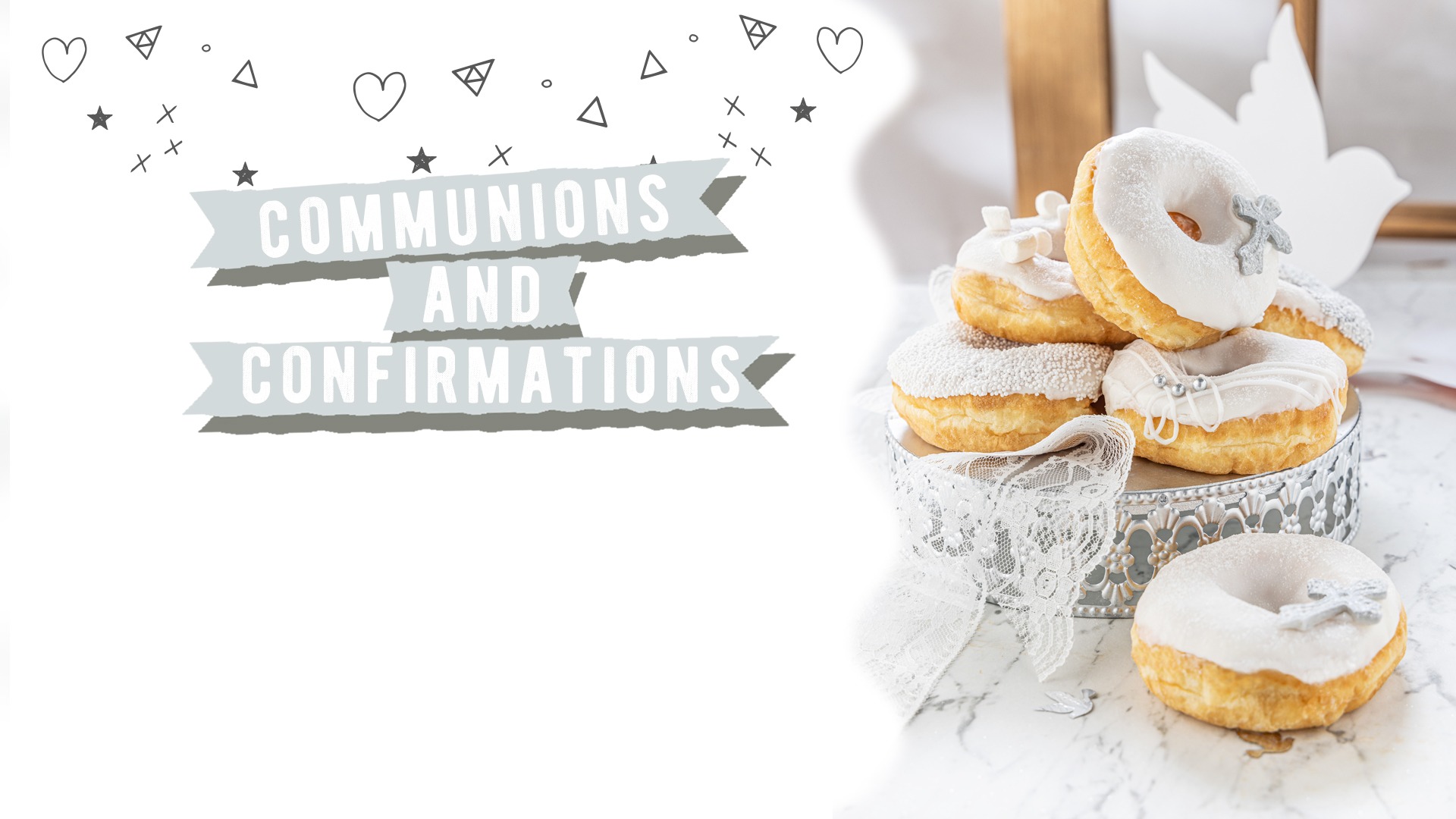 Communions confirmations themed donuts