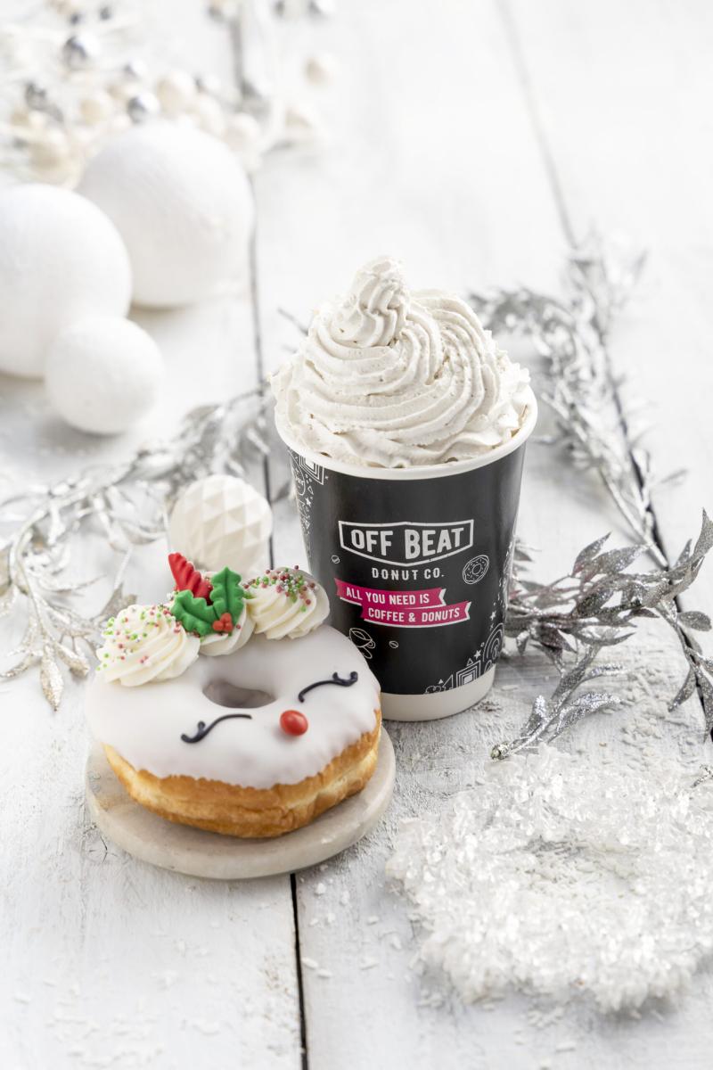 Christmas unicorn donut and Coffee