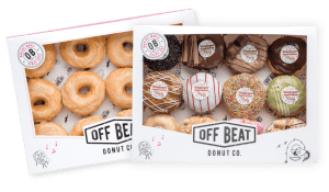 Fresh Offbeat Donuts boxed for Employee Appreciation Day